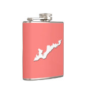 Classic Fishers Island Logo Flask - White on Pink Heupfles (Rechts)