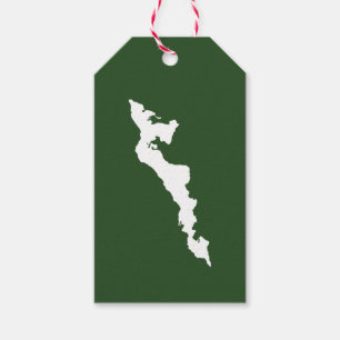 Classic Fishers Island Logo Gift Label - White/Gre Cadeaulabel