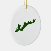 Classic Fishers Island Logo Ornament - Green (Rechts)