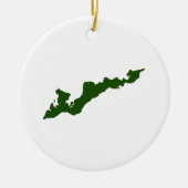 Classic Fishers Island Logo Ornament - Green (Voorkant)