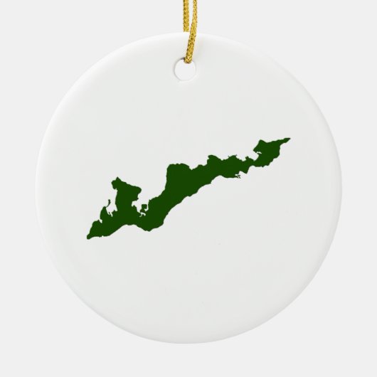 Classic Fishers Island Logo Ornament - Green (Voorkant)