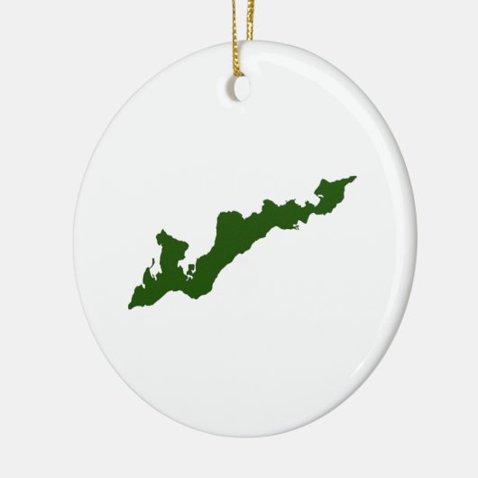 Classic Fishers Island Logo Ornament - Green (Links)