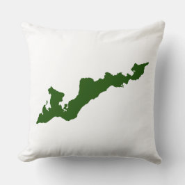 Classic Fishers Island Logo Pillow - Green Kussen