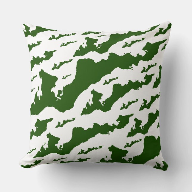 Classic Fishers Island Logo Pillow - Green Kussen (Voorkant)
