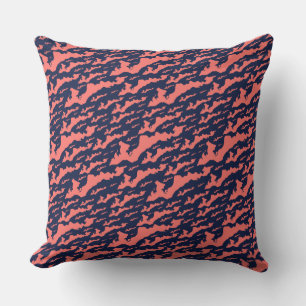Classic Fishers Island Logo Pillow - Koraal op de  Kussen