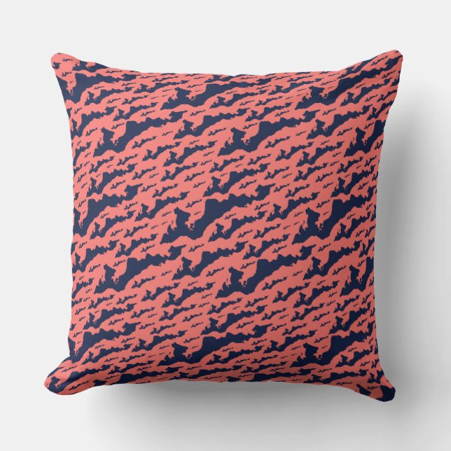 Classic Fishers Island Logo Pillow - Navy op Koraa Kussen (Voorkant)