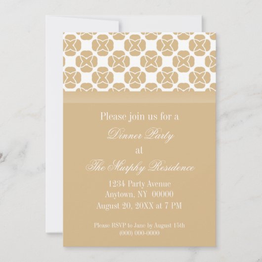 Classic Flair Dinner Party Invitation, Champagne Kaart (Voorkant)