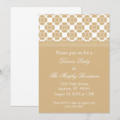 Classic Flair Dinner Party Invitation, Champagne Kaart (Voorkant / Achterkant)
