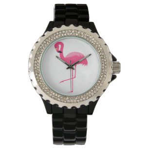 CLASSIC FLAMINGO CUSTOM BLACK WATCH HORLOGE