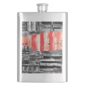 Classic Flask – Red Pulse Abstract Design Flacon (Voorkant)