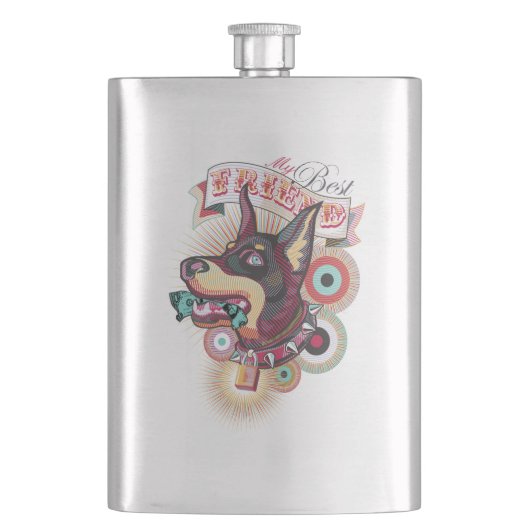 Classic Flask – Urban Loyalty Doberman Pop-Art  Flacon (Voorkant)