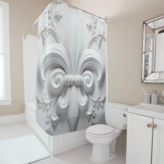 Classic Fleur De Lis Douchegordijn (In situ)