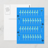 Classic Flight Attendant Briefkaart (Voorkant / Achterkant)