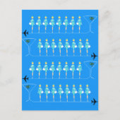 Classic Flight Attendant Briefkaart (Voorkant)