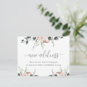 Classic Floral Business Verhuisaankondiging Briefkaart (Staand voorkant)