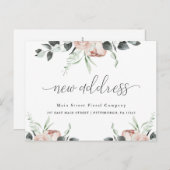 Classic Floral Business Verhuisaankondiging Briefkaart (Voorkant / Achterkant)