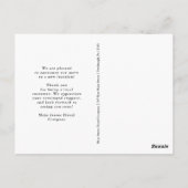 Classic Floral Business Verhuisaankondiging Briefkaart (Achterkant)