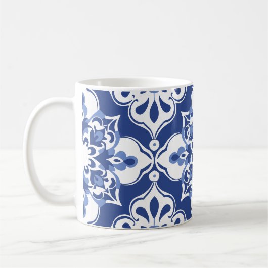 Classic Floral Ceramic Mediterranean Tile Mugs Koffiemok (Links)