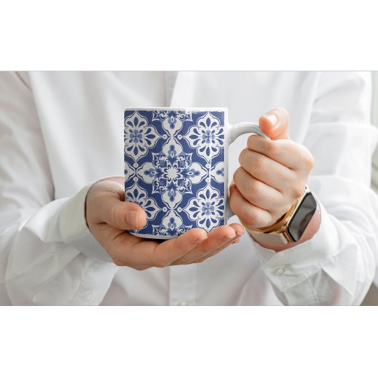 Classic Floral Ceramic Mediterranean Tile Mugs Koffiemok