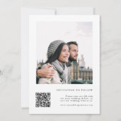 Classic Floral Crest Black & White Wedding Photo  Save The Date (Achterkant)
