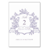Classic Floral Crest Lavender Wedding Kaart (Achterkant)