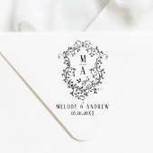 Classic Floral Crest Wedding Zelfinktende Stempel