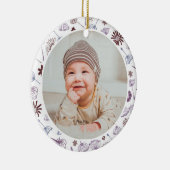 Classic Floral Frame Baby's First Christmas Keramisch Ornament (Rechts)