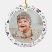 Classic Floral Frame Baby's First Christmas Keramisch Ornament (Voorkant)