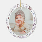 Classic Floral Frame Baby's First Christmas Keramisch Ornament (Links)