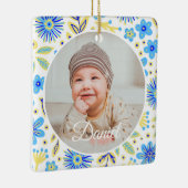 Classic Floral Frame Baby's First Christmas Keramisch Ornament (Rechts)