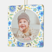 Classic Floral Frame Baby's First Christmas Keramisch Ornament (Links)