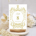 Classic Floral Garden Lijst Gold Wedding Kaart<br><div class="desc">VERANDERBARE LIJST- EN TEKSTKLEUR | Klassiek  lijst trouwtafel nummer. Voor meer geavanceerde aanpassing van dit ontwerp,  klikt u op de BUTTON DESIGN TOOL hierboven!</div>