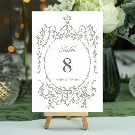 Classic Floral Garden Lijst Sage Green Wedding Kaart