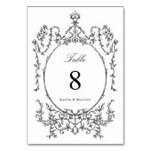 Classic Floral Garden Lijst Zwart & Wit Huwelijk Kaart (Achterkant)