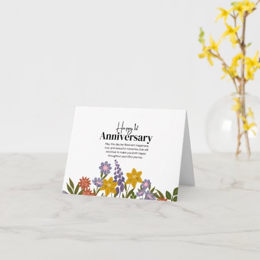 Classic Floral Jubileum Kaart (Gele Bloem)