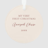 Classic Floral Lijst Baby's First Christmas Ornament (achterkant)