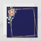 Classic Floral Lijst Blue Christmas Kaart (Achterkant)