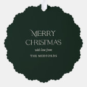 Classic Floral Lijst Foto Kerst | Groen Ornament Kaart (Achterkant)