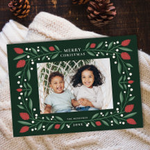 Classic Floral Lijst Horizontale Kerstfoto