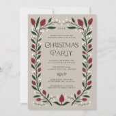 Classic Floral Lijst kerstfeest Kaart (Voorkant)