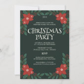 Classic Floral Lijst Kerstfeest Uitnodiging (Voorkant)