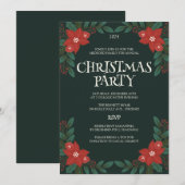 Classic Floral Lijst Kerstfeest Uitnodiging (Voorkant / Achterkant)