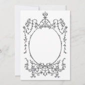 Classic Floral Lijst Zwart & Wit Trouwfoto Kaart (Achterkant)