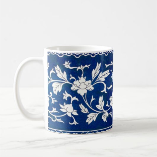 Classic Floral Ornament Print Koffiemok (Links)