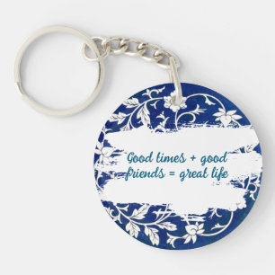 Classic Floral Ornament Print Sleutelhanger