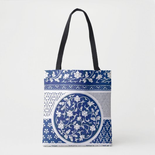 Classic Floral Ornament Print Tote Bag (Voorkant)