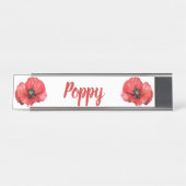 Classic Floral Poppy Naam Bureau Naambordje (Voorkant)