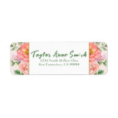 Classic Floral Rozen Border Retouradres Etiket (Voorkant)
