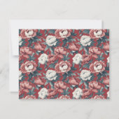 Classic Floral Rustic Peonies Wedding  RSVP Kaartje (Achterkant)