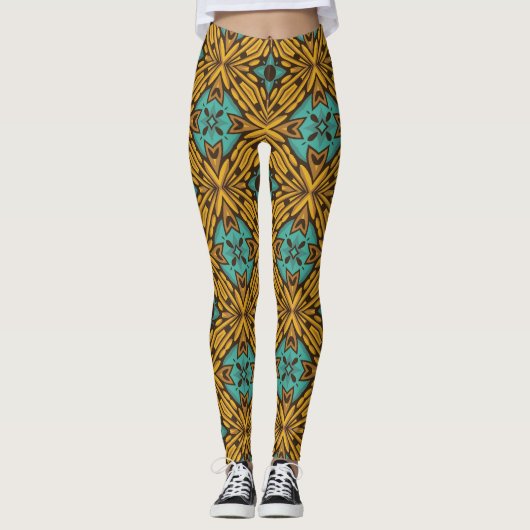 Classic Floral: Tijdloos  patroon. Leggings (Voorkant)
